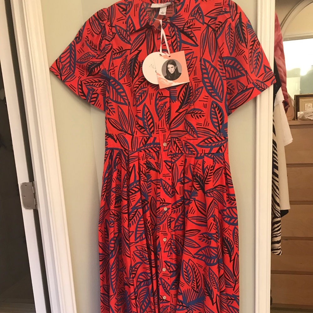 Alexis Tropical Leaf Dress, NWT, Size S